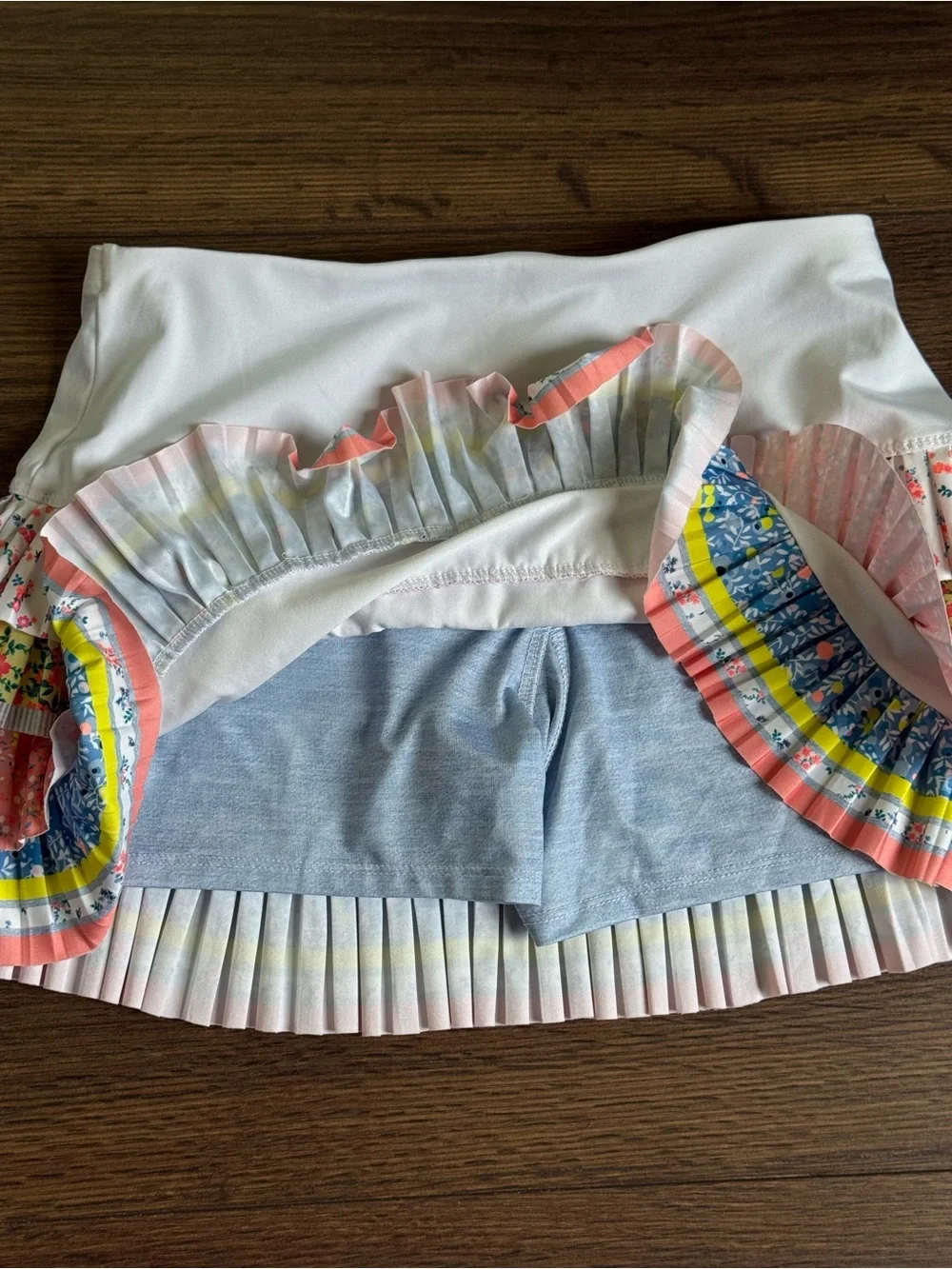 Lucky in Love Tiered Ruffle Tennis Golf Skort XS Floral Pleated